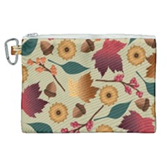 Autumn Leaves Colours Season Canvas Cosmetic Bag (xl) by Ravend