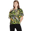 Foliage Pattern Texture Background One Shoulder Cut Out T-Shirt View1