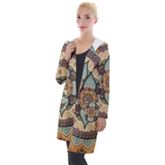 Mandala Floral Decorative Flower Art Hooded Pocket Cardigan by Ravend