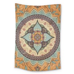 Mandala Floral Decorative Flower Art Large Tapestry by Ravend