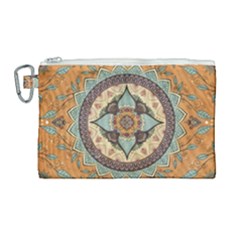 Mandala Floral Decorative Flower Art Canvas Cosmetic Bag (large) by Ravend