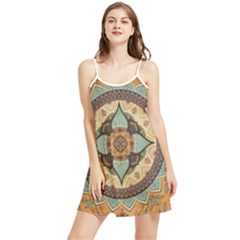 Mandala Floral Decorative Flower Art Summer Frill Dress by Ravend