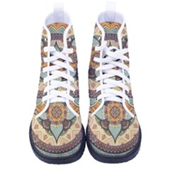 Mandala Floral Decorative Flower Art Women s High-top Canvas Sneakers by Ravend