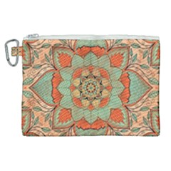 Mandala Floral Decorative Flower Canvas Cosmetic Bag (xl) by Ravend