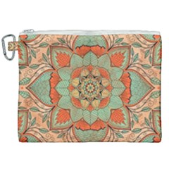 Mandala Floral Decorative Flower Canvas Cosmetic Bag (xxl) by Ravend