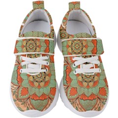 Mandala Floral Decorative Flower Kids  Velcro Strap Shoes by Ravend