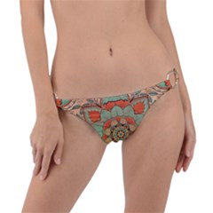 Mandala Floral Decorative Flower Ring Detail Bikini Bottoms by Ravend