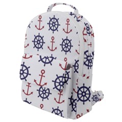 Nautical Seamless Pattern Flap Pocket Backpack (small) by Grandong