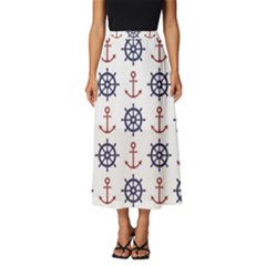 Nautical Seamless Pattern Classic Midi Chiffon Skirt by Grandong