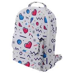 Hearts Seamless Pattern Memphis Style Flap Pocket Backpack (small) by Grandong