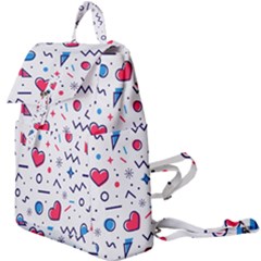 Hearts Seamless Pattern Memphis Style Buckle Everyday Backpack by Grandong