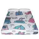 Transportation Seamless Pattern Fitted Sheet (California King Size) View1