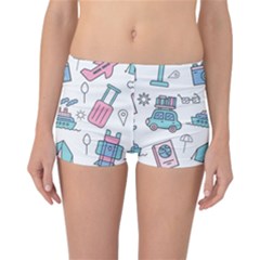 Transportation Seamless Pattern Reversible Boyleg Bikini Bottoms by Grandong