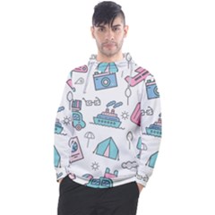 Transportation Seamless Pattern Men s Pullover Hoodie