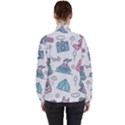 Transportation Seamless Pattern Women s High Neck Windbreaker View2