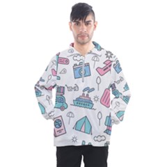 Transportation Seamless Pattern Men s Half Zip Pullover