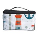 Nautical Elements Pattern Background Cosmetic Storage Case View1