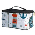 Nautical Elements Pattern Background Cosmetic Storage Case View3