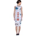 Nautical Elements Pattern Background Sleeveless Velvet Midi Dress View2