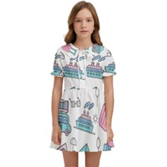 Transportation Seamless Pattern Kids  Sweet Collar Dress by Grandong