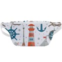 Nautical Elements Pattern Background Waist Bag  View1