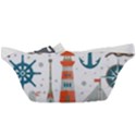 Nautical Elements Pattern Background Waist Bag  View2