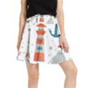 Nautical Elements Pattern Background Waistband Skirt View1