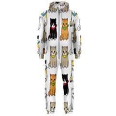 Cat Kitten Seamless Pattern Hooded Jumpsuit (men) by Grandong