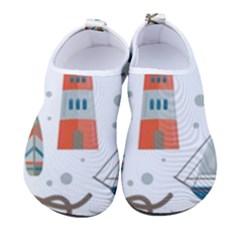 Nautical Elements Pattern Background Men s Sock-style Water Shoes by Grandong