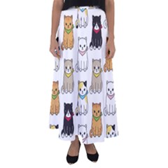 Cat Kitten Seamless Pattern Flared Maxi Skirt by Grandong