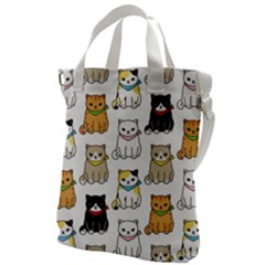 Cat Kitten Seamless Pattern Canvas Messenger Bag by Grandong