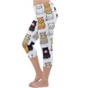 Cat Kitten Seamless Pattern Lightweight Velour Capri Yoga Leggings View2