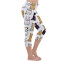 Cat Kitten Seamless Pattern Lightweight Velour Capri Yoga Leggings View3