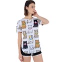 Cat Kitten Seamless Pattern Perpetual Short Sleeve T-Shirt View1