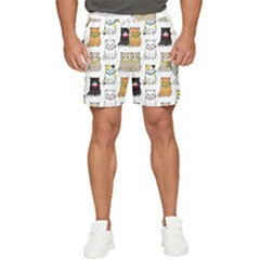 Cat Kitten Seamless Pattern Men s Runner Shorts by Grandong