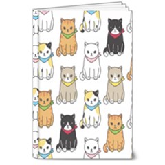 Cat Kitten Seamless Pattern 8  X 10  Hardcover Notebook by Grandong