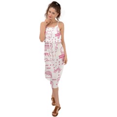 Cute Girly Seamless Pattern Waist Tie Cover Up Chiffon Dress by Grandong