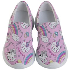 Cute Cat Kitten Cartoon Doodle Seamless Pattern Kids Lightweight Slip Ons by Grandong