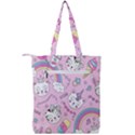 Beautiful Cute Animals Pattern Pink Double Zip Up Tote Bag View2