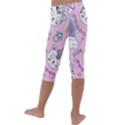 Beautiful Cute Animals Pattern Pink Kids  Lightweight Velour Capri Leggings  View4