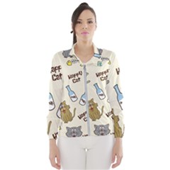 Cute Astronaut Cat With Star Galaxy Elements Seamless Pattern Women s Windbreaker