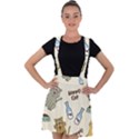 Cute Astronaut Cat With Star Galaxy Elements Seamless Pattern Velvet Suspender Skater Skirt View1