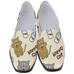 Cute Astronaut Cat With Star Galaxy Elements Seamless Pattern Women s Classic Loafer Heels by Grandong