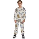 Cute Astronaut Cat With Star Galaxy Elements Seamless Pattern Kids  Sweatshirt set View1