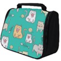 Seamless Pattern Cute Cat Cartoon With Hand Drawn Style Full Print Travel Pouch (Big) View1