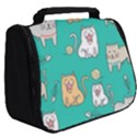 Seamless Pattern Cute Cat Cartoon With Hand Drawn Style Full Print Travel Pouch (Big) View2