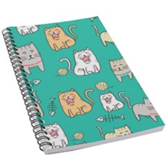 Seamless Pattern Cute Cat Cartoon With Hand Drawn Style 5 5  X 8 5  Notebook by Grandong