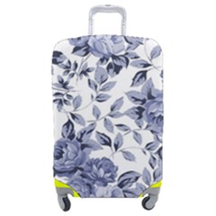 Blue Vintage Background Background With Flowers, Vintage Luggage Cover (medium) by nateshop