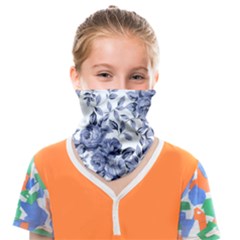 Blue Vintage Background Background With Flowers, Vintage Face Covering Bandana (kids) by nateshop