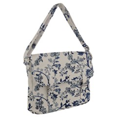 Blue Vintage Background, Blue Roses Patterns, Retro Buckle Messenger Bag by nateshop